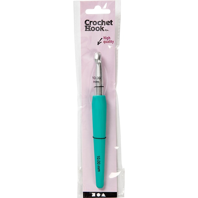 Tuotekuva 1 - Virkkuukoukku, nro 10, Pit. 16 cm, koko 10 mm, vihreä, 1 kpl