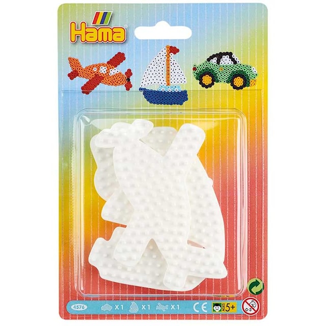 Hama Midi Pärlplattor 4576 Flygplan, Bil, Båt 3-pack