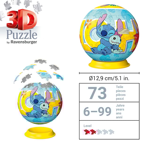 Produktbilde 4 for Disney Stitch 3D-puslespill 72 deler, Ravensburger