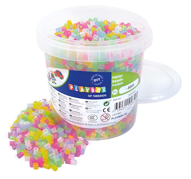 Putkihelmet 5 000 kpl läpinäkyvä Playbox