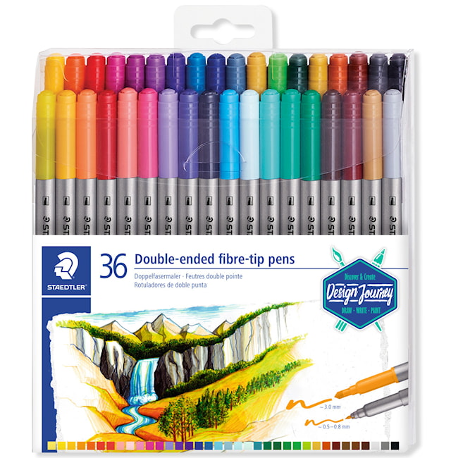 Design Journey Dobbel Fiberpenn 36 stk Staedtler