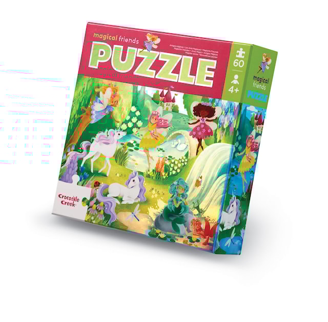Tuotekuva 1 - Magical Friends -kiiltävä lasten palapeli, 60 palaa, Crocodile Creek