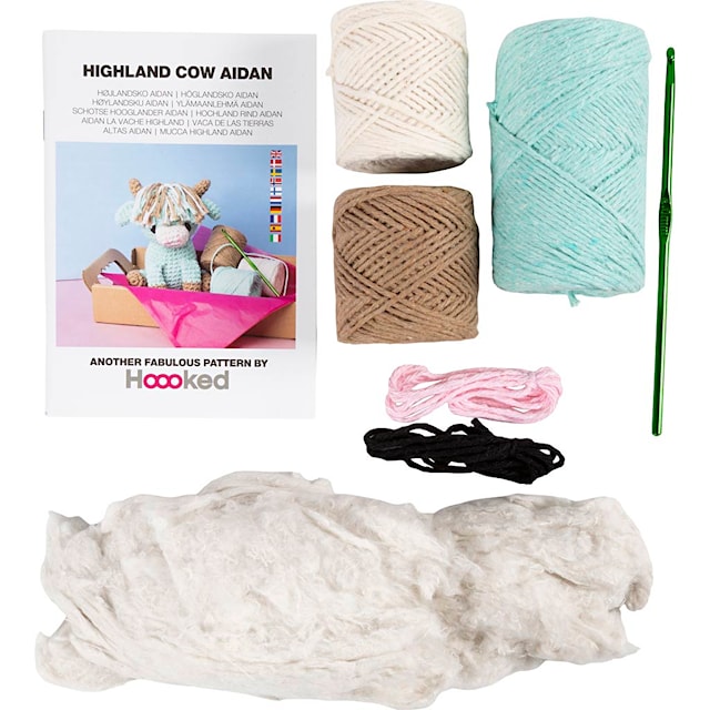 Produktbild 4 för DIY Kit Amigurumi Ko beige & mint 1 förp