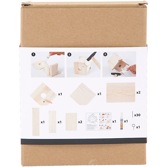 Produktbilde 3 for Fuglekasse, H: 13 cm, D: 14,5 cm, B: 16 cm, 1 stk.