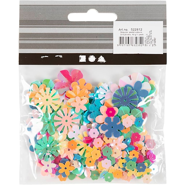 Produktbild 3 för Paljetter Pastell Blommor 5-20 mm Creativ Company