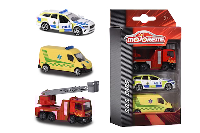 3-Pack Svenska Utryckningsfordon, Majorette