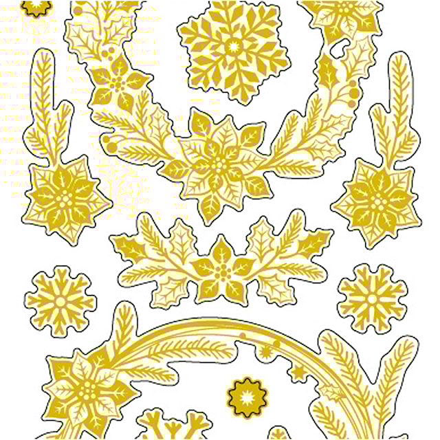 Produktbilde 2 for Stickers, julestjerner, ark 10x24 cm, ca. 29 stk., gull, 1 ark