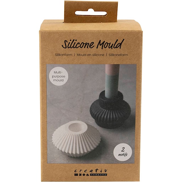 Produktbild 1 för Silikonform Räfflade ljusstakar 2 st/1 förp.