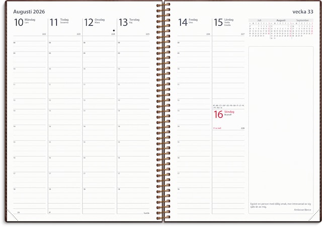Produktbild 2 för Kalender 2026 A5 Business Twist Brun Burde
