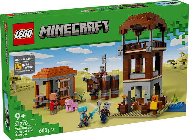 Tuotekuva 1 - Ryöstelijöiden etuvartioasema ja Tuhokylvyri LEGO® Minecraft (21278)