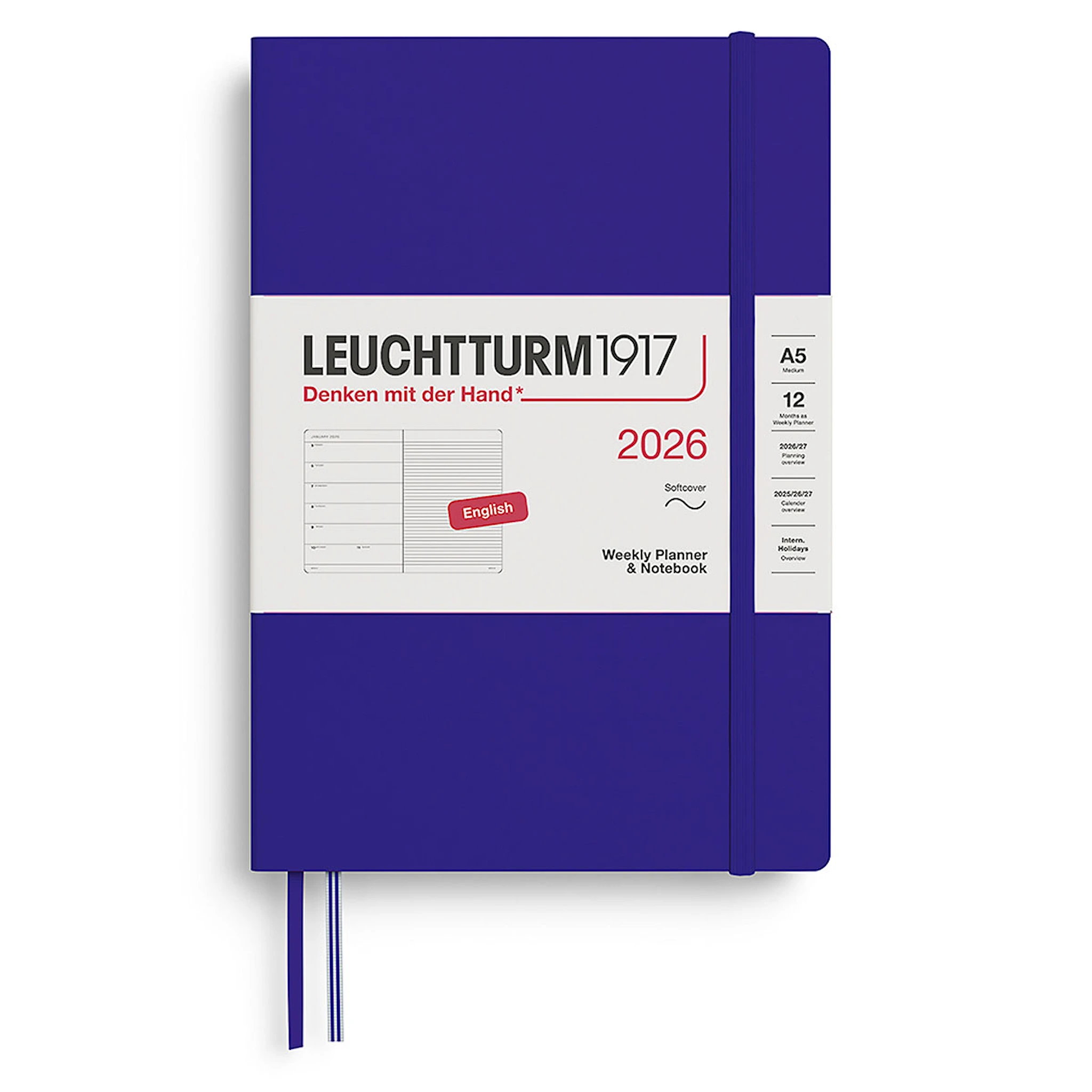 Produktbilde for Weekly Planner & Notebook 2026 A5 Soft Ink Leuchtturm1917