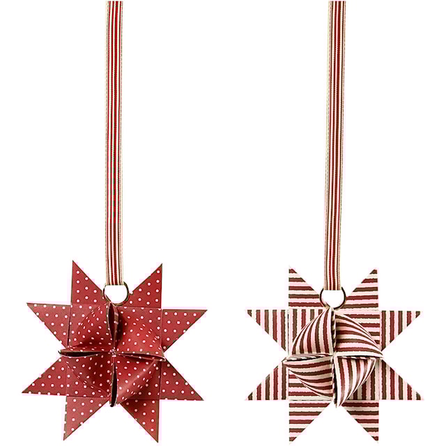 Tuotekuva 7 - Paperitähtisuikaleet, Pit. 44+78 cm, halk. 6,5+11,5 cm, Lev: 15+25 mm, punainen, valkoinen, 60 suikaleet/ 1 pkt