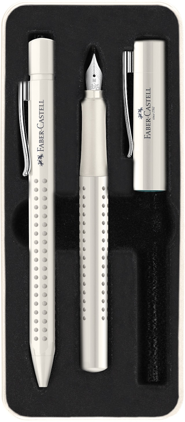 Produktbild 1 för Presentset Grip 2010 Metall, 1 Reservoarpenna + 1 Kulspetspenna, Faber-Castell