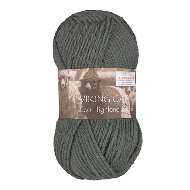 Eco Highland Wool Garn 50 g Støvet Grønn 234 Viking Garn