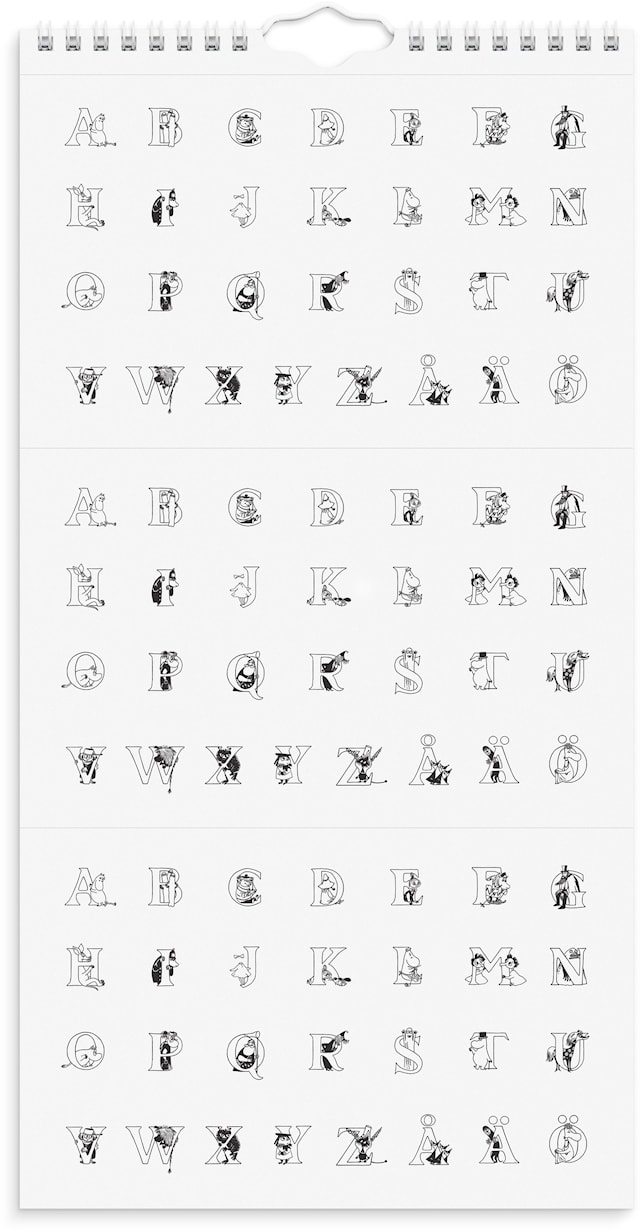 Produktbild 3 för Familjekalender 2026 Mumin 220x430 mm Burde