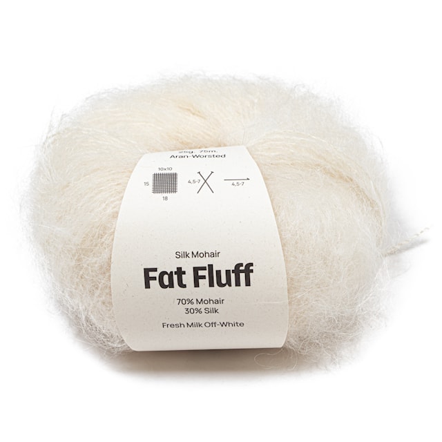 Mohair Silk Fat Fluff 25 gr Fresh Milk off-white A777 Adlibris