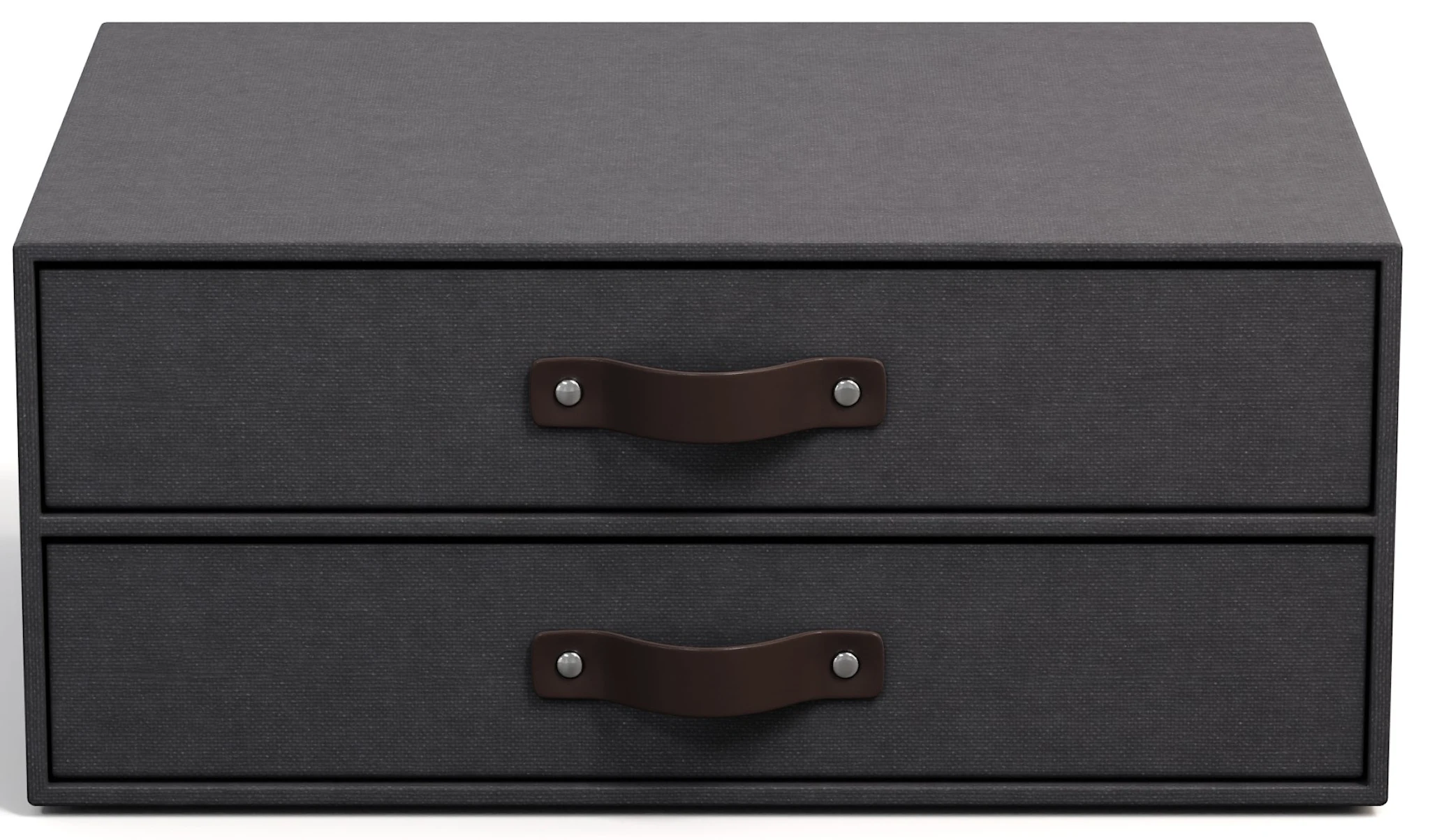 Tuotekuva ille Kirjoituslipasto 2 laatikolla A4 Musta Bigso Box of Sweden