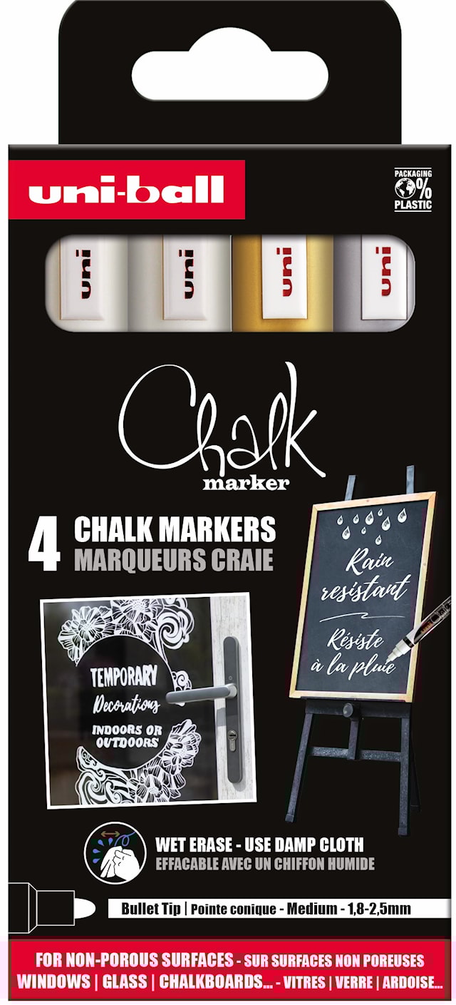Merkintäkynä Chalk Marker Joulunvärit PWE-5M 4-pakkaus Posca