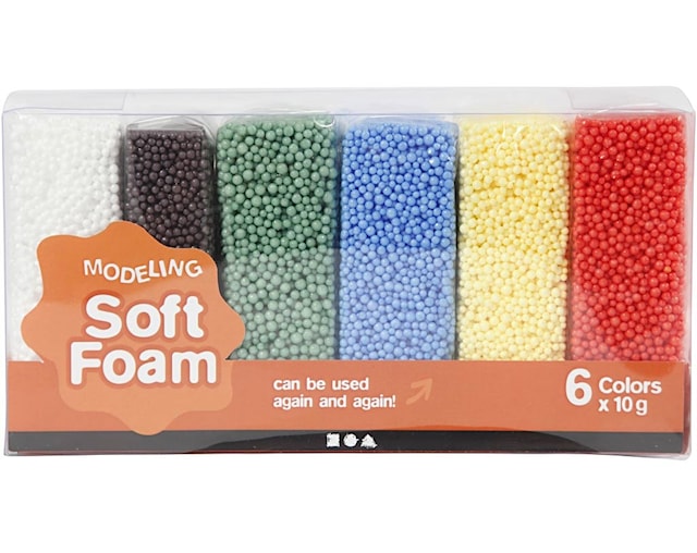 Produktbilde 1 for Soft Foam, standardfarger, 6x10 g/ 1 pk.