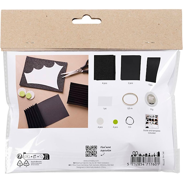 Produktbilde 2 for Mini DIY Kit Papirdekorasjoner, Flaggermus, svart, hvit, 1 pk.