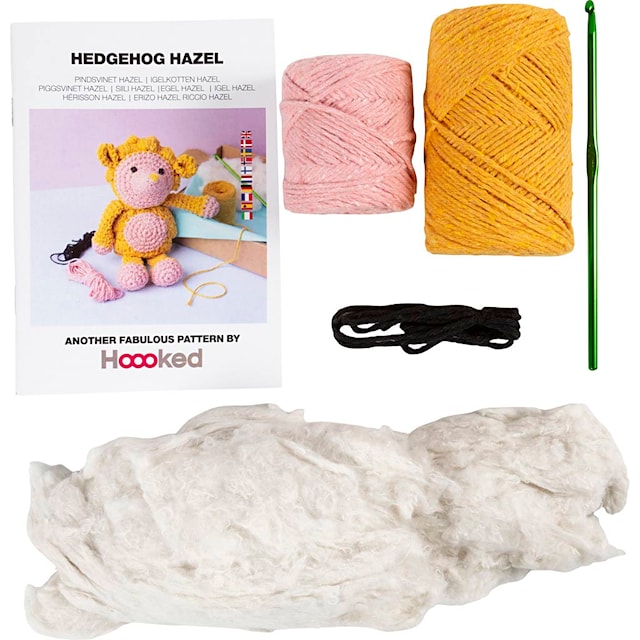 Produktbild 4 för DIY Kit Amigurumi Igelkott ljusrosa & varm gul 1 förp
