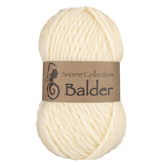 Balder Enfargede Ull 50g Naturhvit 802, Viking Snorre