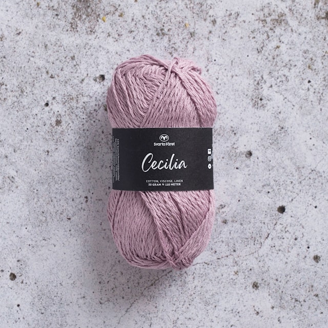 Cecilia Garn Lin- og bomullsmix 50 g Lys lilla Svarta Fåret