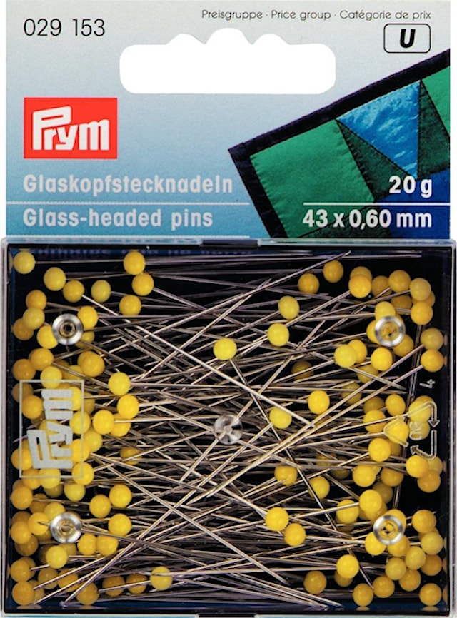 Produktbilde 1 for Knappenål 0,60 x 43 mm Glasshode 20 g ekstra lange Prym