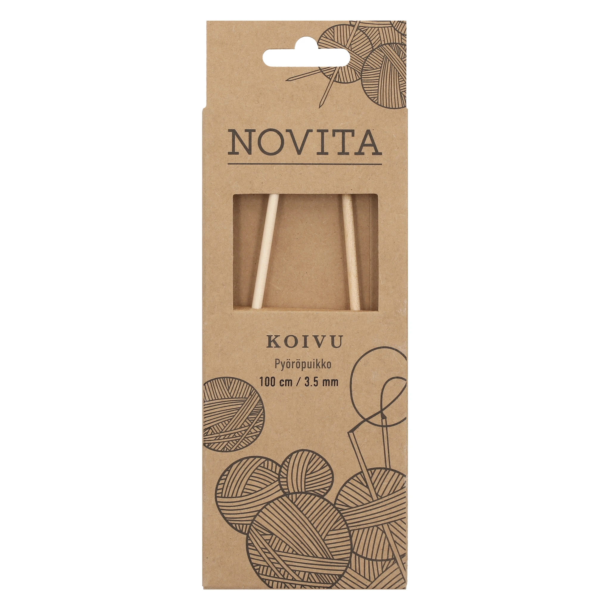 Produktbild för Rundstickor 100 cm Björk Novita