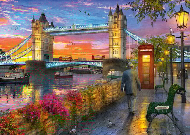 Produktbild 2 för Pussel Tower Bridge At Sunset 1000 bitar, Ravensburger