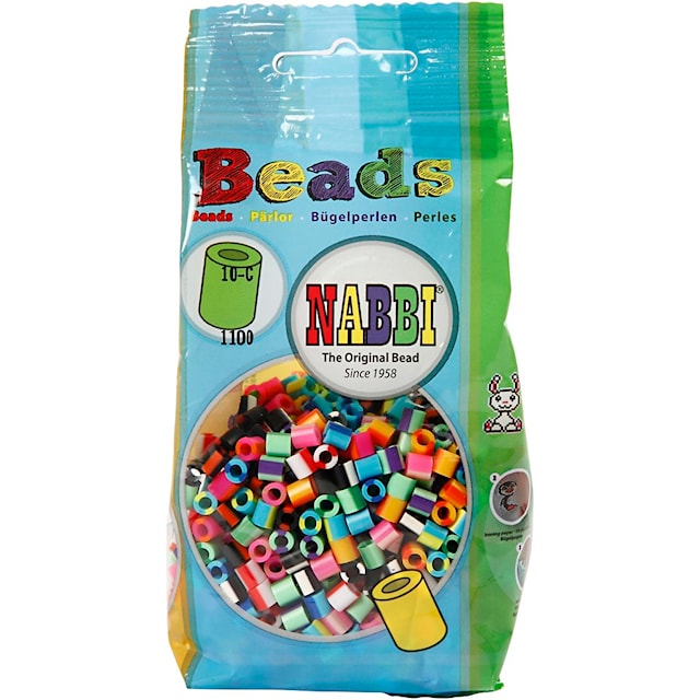 Produktbilde 2 for Rørperler, str. 5x5 mm, hullstr. 2,5 mm, medium, striper, 1100 ass./ 1 pk.