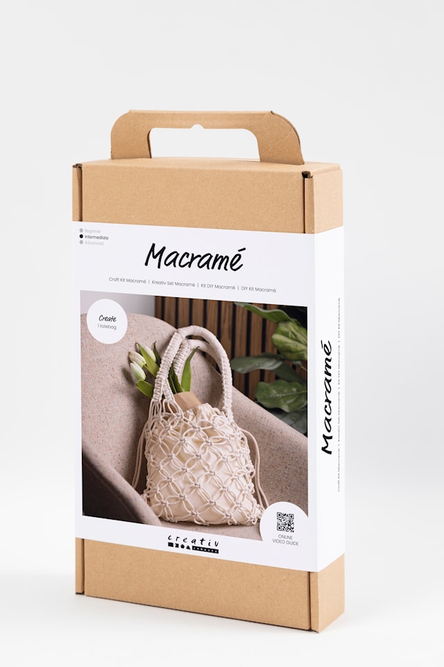 Tuotekuva 6 - Askartelusetti Makramee, Kassi, valkoinen, 1 pkk/ 1 pkt