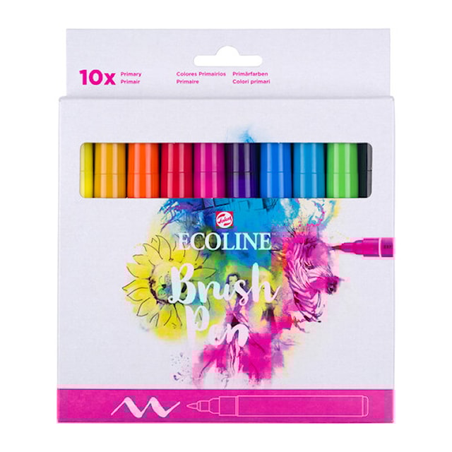 Brush Pen Basic Set med 10 penner Ecoline