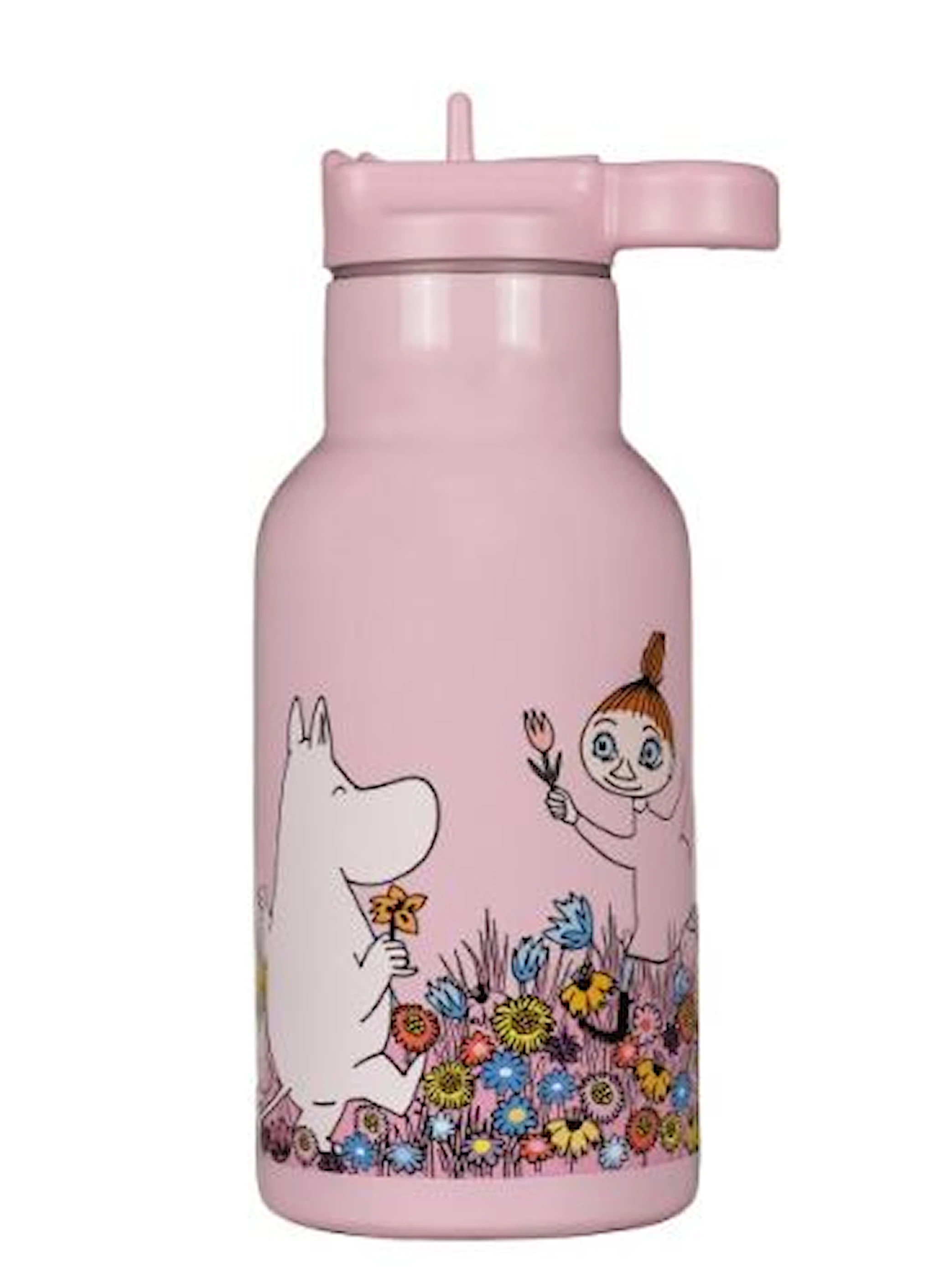 Produktbild för Mumin Äng Vattenflaska Rosa Rätt Start
