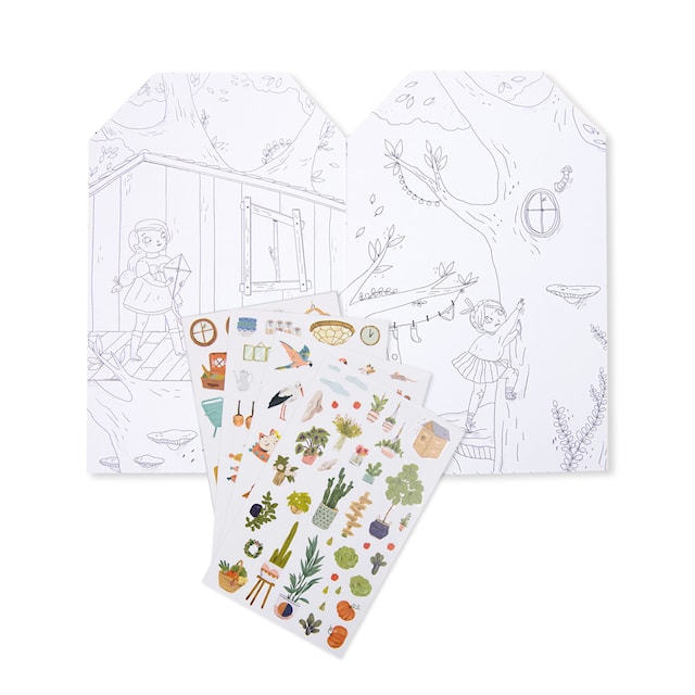 Produktbild 2 för Målarbok med Stickers - Hus i Paris Moulin Roty