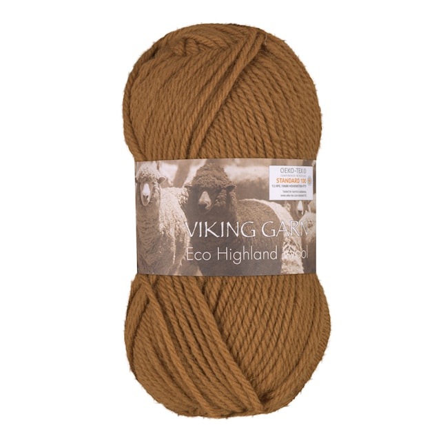 Eco Highland Wool Garn 50 g Cognac 253 Viking Garn