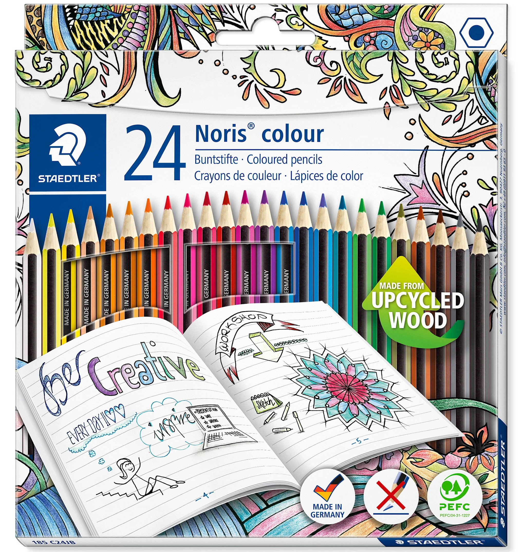 Tuotekuva ille Värikynät FSC 24-p Noris®colour Staedtler erikoispainos Johanna Basford