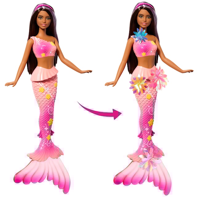Tuotekuva 3 - Barbie Blooming Magic Pink Mermaid -muotinukke
