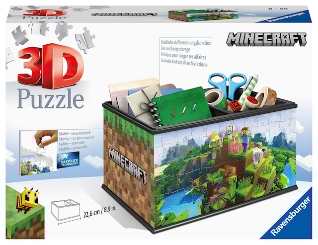 Produktbild 1 för Minecraft Treasure Box 3D Pussel 108 bitar Ravensburger