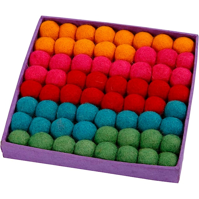 Produktbilde 2 for Filtkuler, dia. 20 mm, sterke farger, 64 stk./ 1 pk.