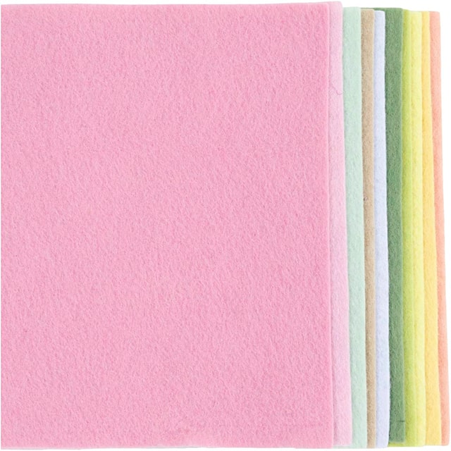 Produktbilde 7 for Hobbyfilt, A4, ark 210x297 mm, tykkelse 2 mm, pastellfarger, 10 stk./ 1 pk.