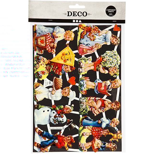 Tuotekuva 2 - Kiiltokuvat, Nostalgiset lapset, arkki 16,5x23,5 cm, 2 ark/ 1 pkt