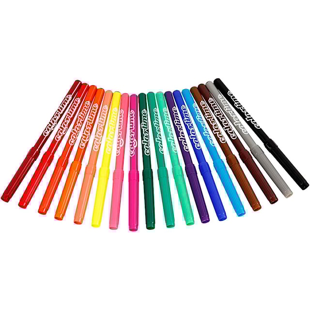 Produktbilde 2 for Colortime tusjer, strek 2 mm, ass. farger, 18 stk./ 1 pk.