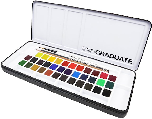 Produktbild 1 för Akvarellfärg Graduate 36 Halvkoppar Daler-Rowney
