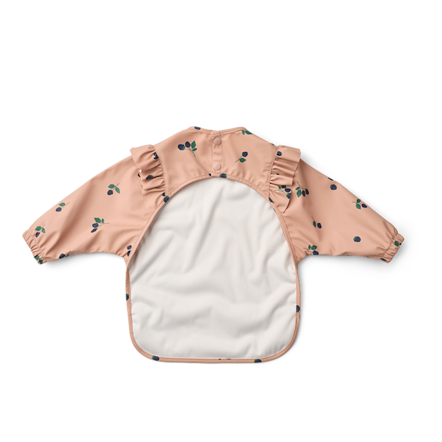 Produktbild 3 för Merle Ruffle Haklapp med Ärm Berry/Pale Tuscany Liewood