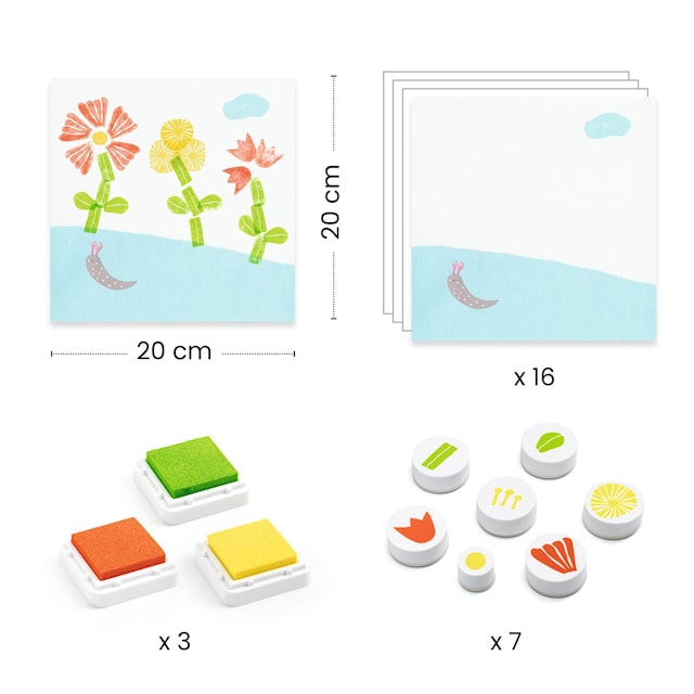 Produktbilde 2 for Håndarbeid og stempling med blomster Djeco