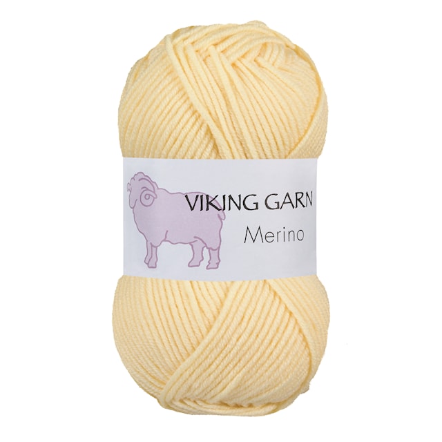 Viking Merino Garn 50 g Lys gul 843 Viking Garn