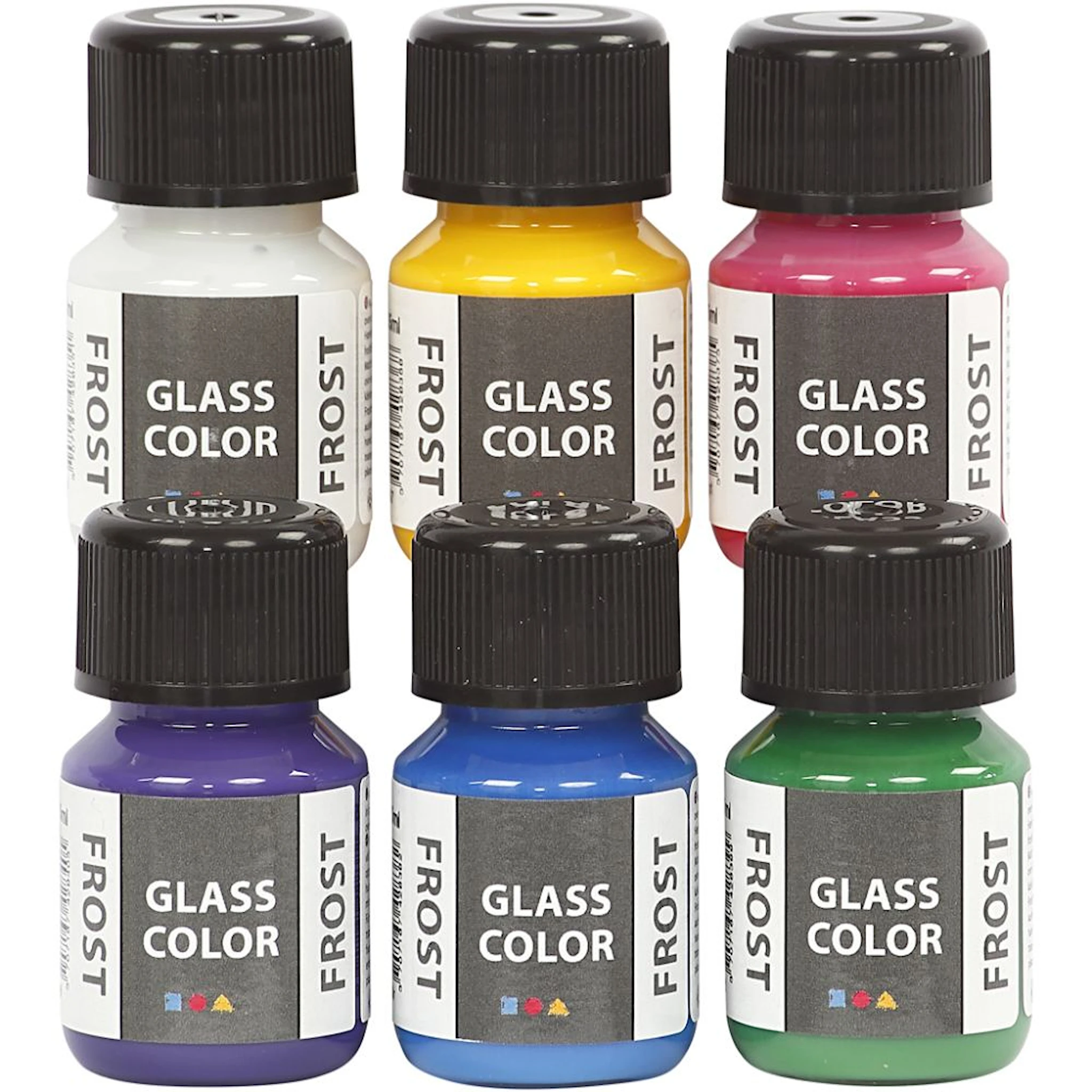 Produktbilde for Glass Color Frost, ass. farger, 6x30 ml/ 1 pk.