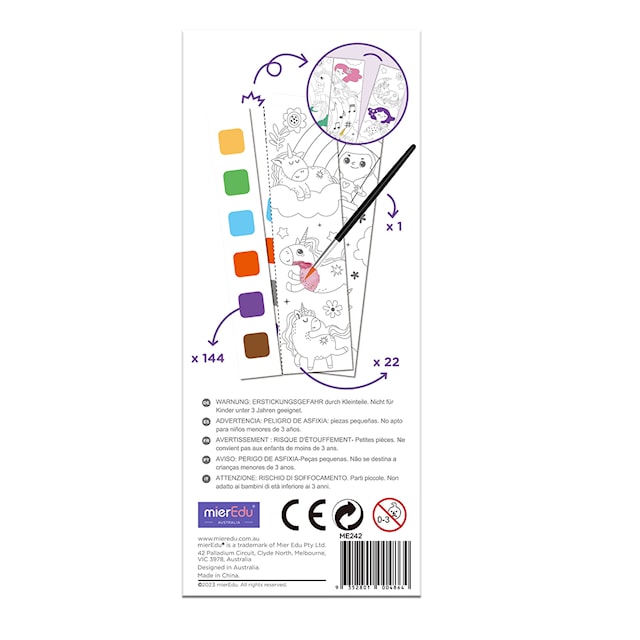 Produktbilde 5 for Malerhefte Enhjørning Med Farger & Pensel mierEdu