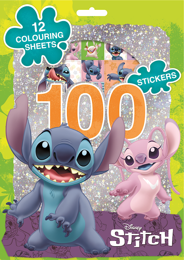 Produktbild 1 för Stitch Målarbok med Klistermärken 100-pack Hologram Sense